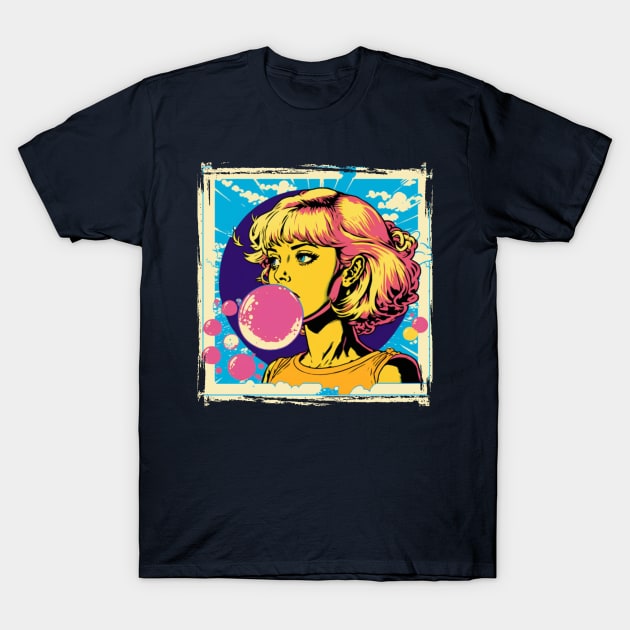 Girl chewing gum T-Shirt by Algorytm